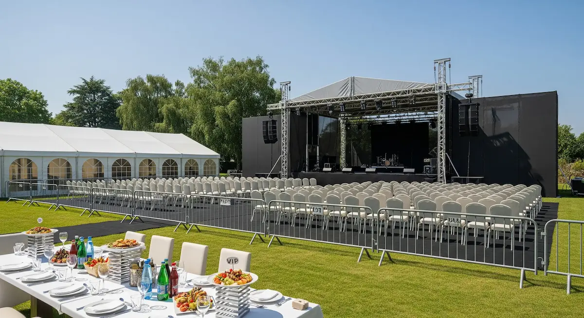 Evento elegante con carpas y decoración profesional 1